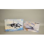 Two Trumpeter aircraft plastic model kits: 02229 AV-8B Harrier II 1:32 scale;