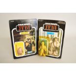 Two Star Wars Return of the Jedi Ewok 3 3/4" action figures: Logray, E,