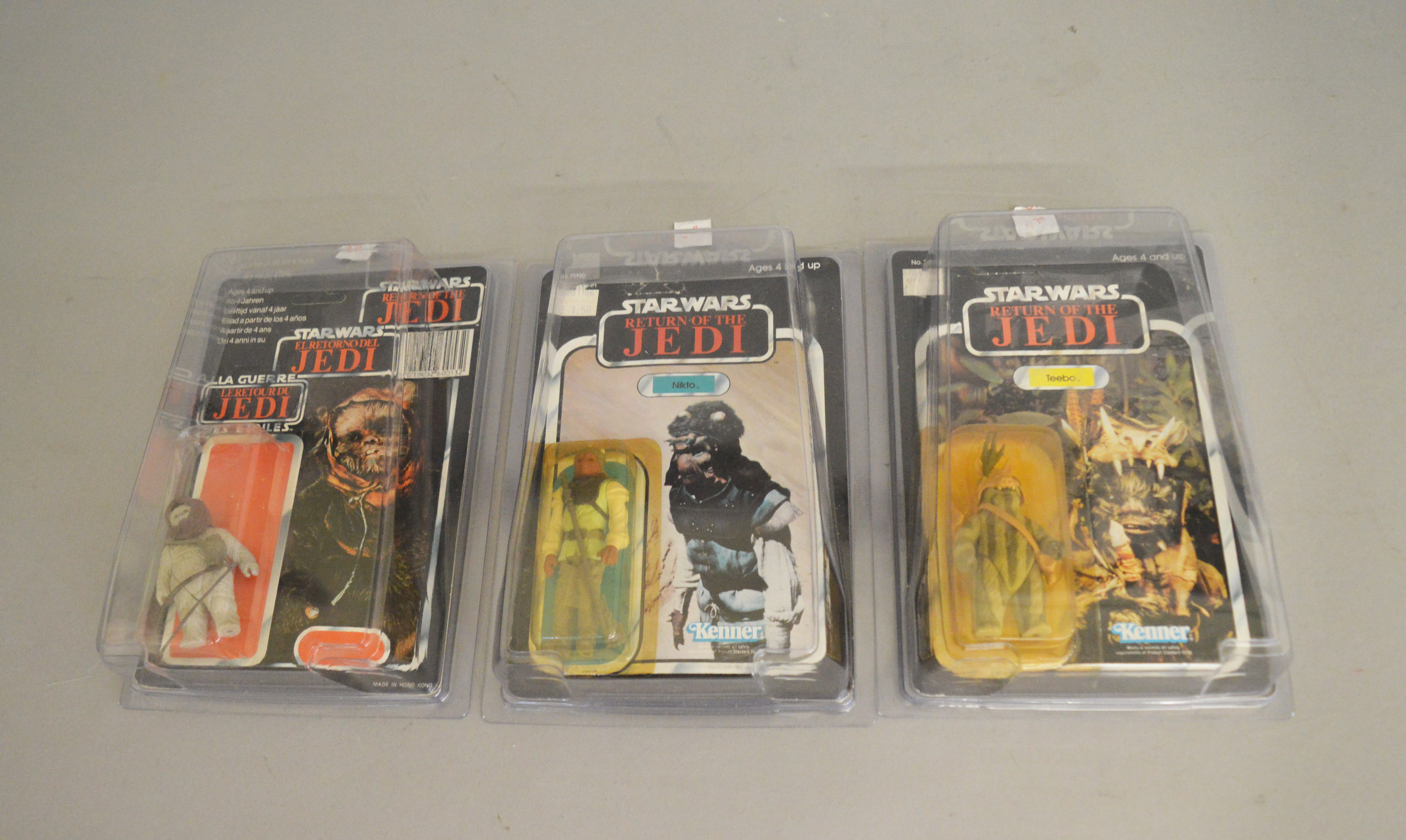 Three Star Wars Return Of The Jedi figures including x2 of the last 17.