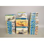 Twenty two Italeri military themed 1:35 scale plastic model kits. Boxed, ex-shop stock.