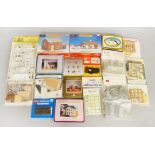 Twenty boxed and bagged model railway layout building kits and accessories by Hornby, Dapol,