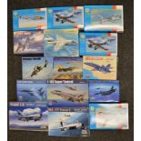 Fifteen HobbyBoss & SMER plastic model kits, all aircraft. Boxed, ex-shop stock.