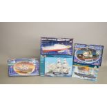 Five plastic model kits,