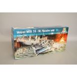 An Italeri 5619 Vosper MTB 74 St. Nazaire Raid 1:35 scale plastic model kit.