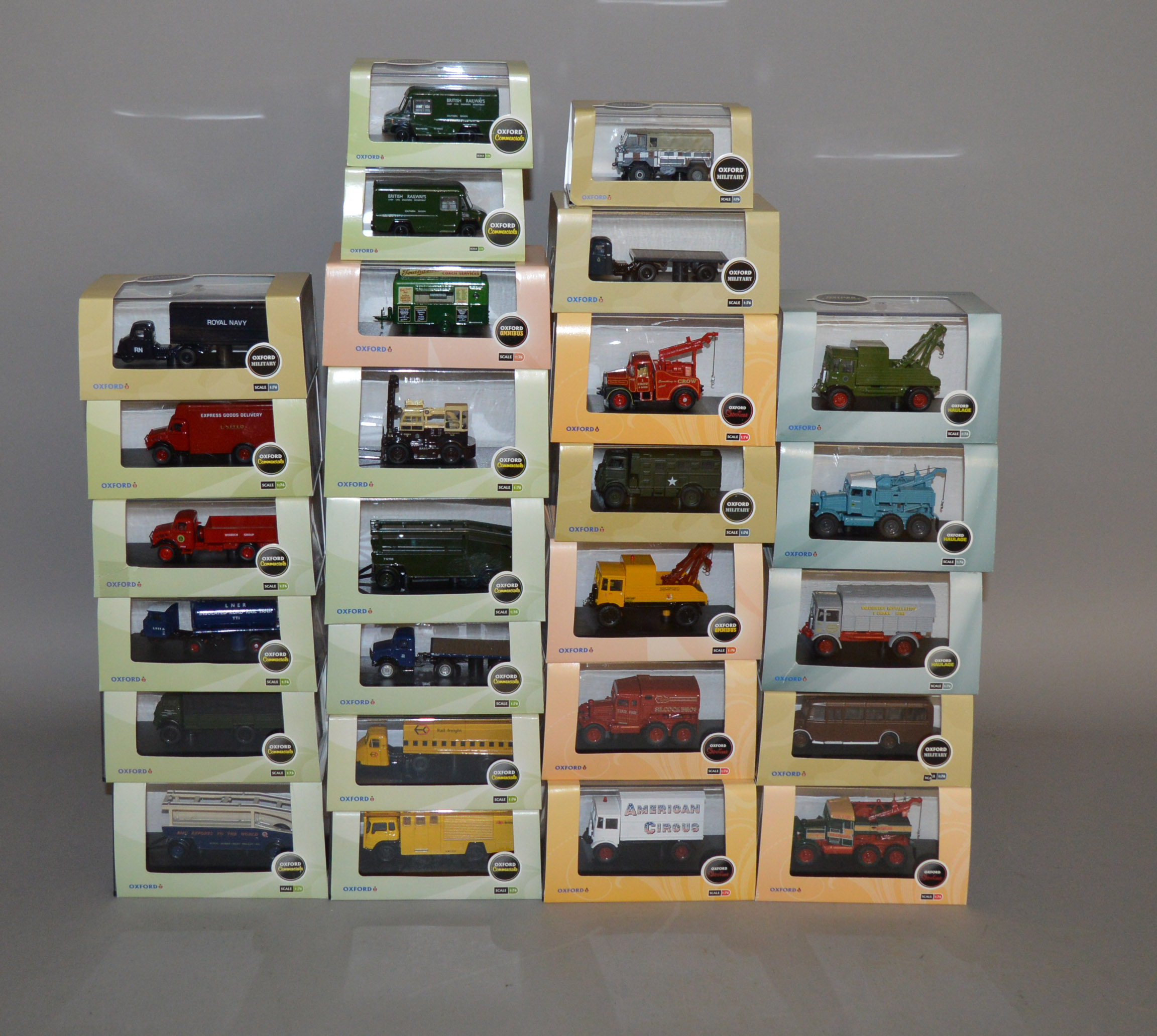 Twenty four Oxford Diecast models, including some from the Commercials,