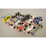 Ten unboxed Corgi diecast model Racing Cars,