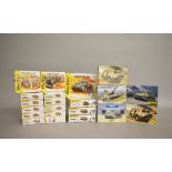 Twenty one Heller military related plastic model kits. Boxed and sealed, ex-shop stock.