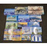 Nineteen plastic model kits by Dragon and Trumpeter, all aircraft,