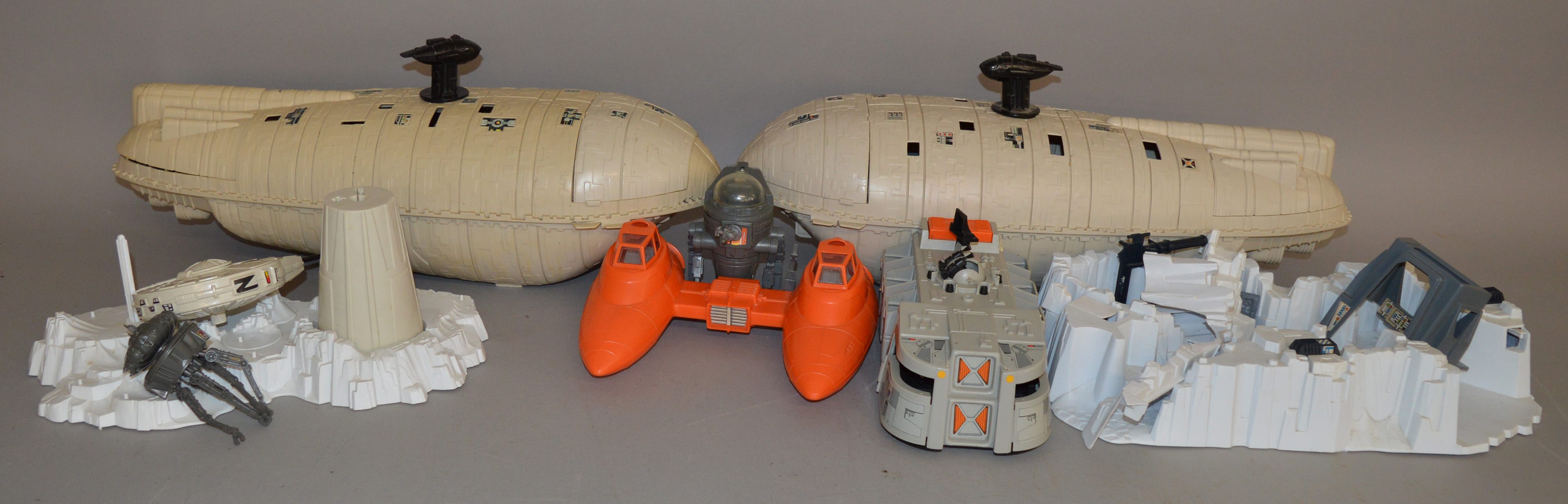 A quantity of unboxed vintage Star Wars related items, including 2 x 'Rebel Transport' vehicles,