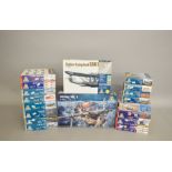 Eighteen Italeri plastic model kits, all aircraft related, including: Hawk T1A; Stirling Mk.