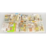 Forty four bagged cardboard building model kits suitable for HO/OO scale model railway layouts by