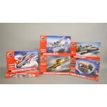 Six Airfix plastic model kits,