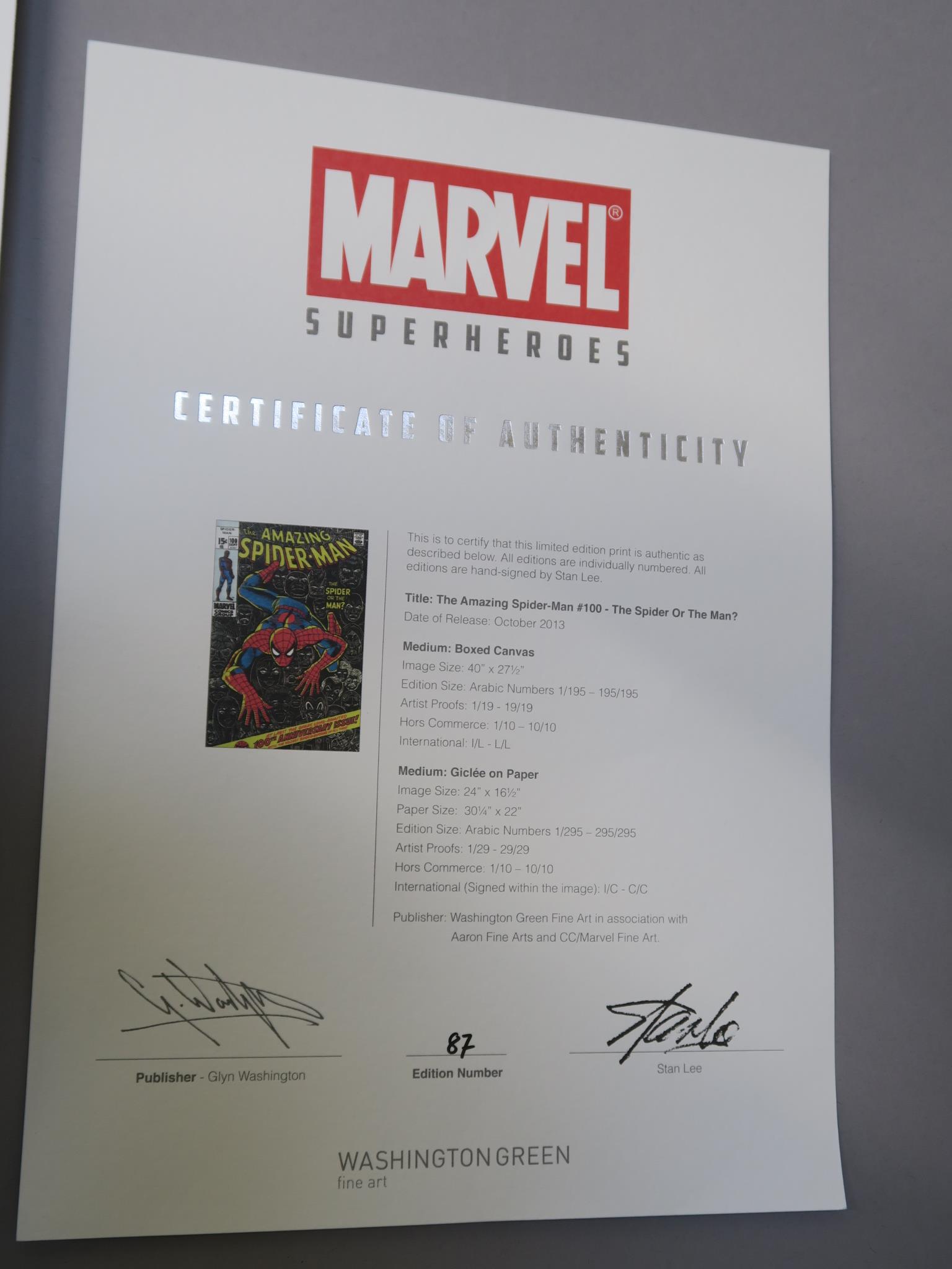 Stan Lee hand signed The Amazing Spider-man #100 - The Spider Or The Man? date of release October - Image 2 of 3