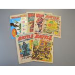 Six Vintage UK war comics with free gifts including Warlord no 1 (Sep 1974) with free gift (7