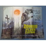 Zombie Flesh Eaters X certificate first release UK Quad horror film poster from Italian director