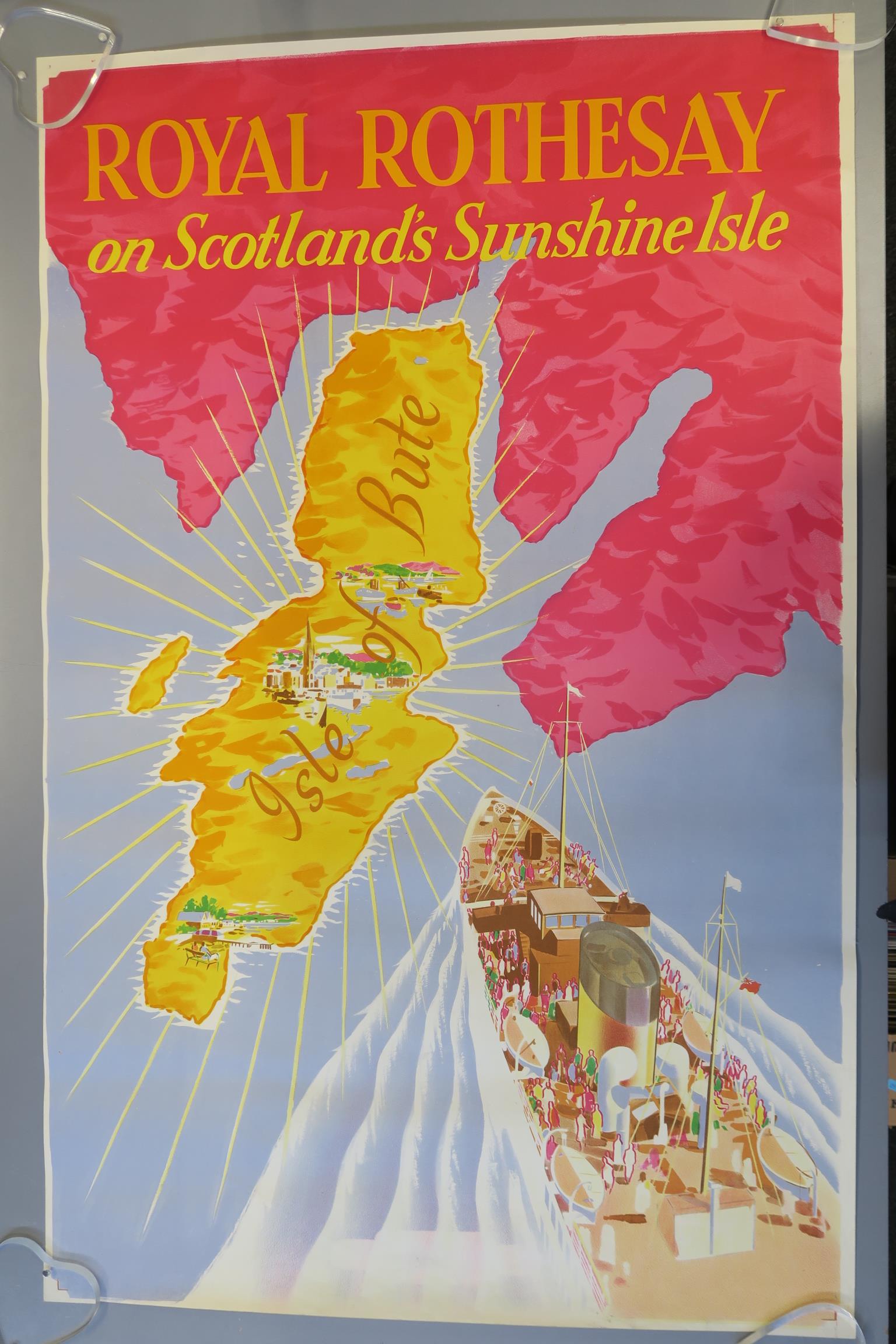 Vintage travel posters including British Railways 1959 "Royal Rothesay on Scotland's Sunshine Isle" - Image 2 of 3