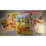 Collection of folded film posters including a UK Quad for "Please Sir!" with Arnaldo Putzu art (30