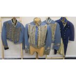 Four period coats with labels from the Western Costume co all with names - three of the coats are