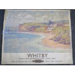 Whitby 1950 vintage travel poster British Railways with full colour art by Gyrth Russell printed in
