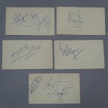 The Rolling Stones five autographs Mick Jagger, Brian Jones, Bill Wyman,