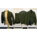 Jim Dale "Hot Lead and Cold Feet" (1978) movie costume comprising two green jackets, one waistcoat,