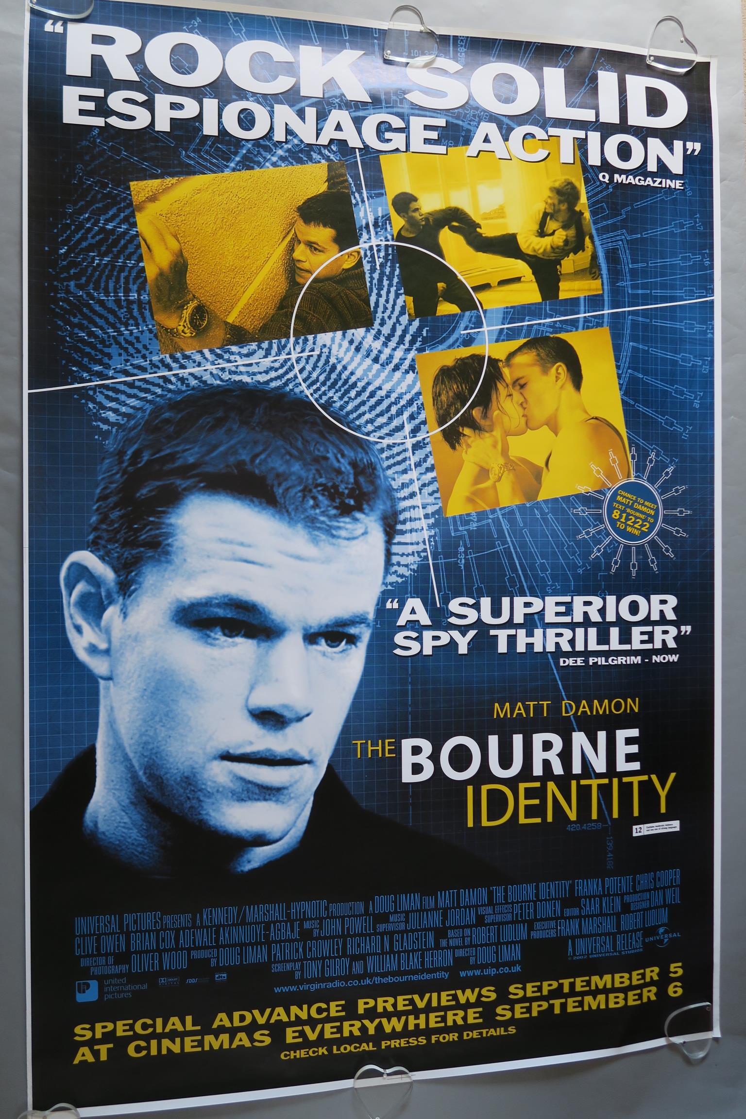 Rolled large posters including The Bourne Identity starring Matt Damon in Excellent rolled