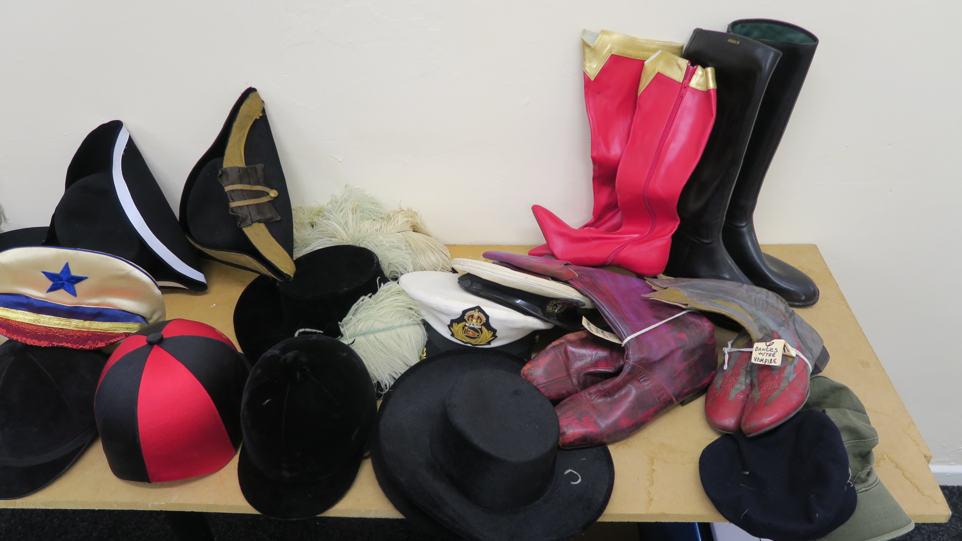 Collection of hats and boots many from the Western Costume Company of Hollywood California - Image 2 of 10