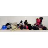 Collection of hats and boots many from the Western Costume Company of Hollywood California