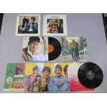 Five Excellent condition LP vinyl records including The Beatles Sgt Peppers Lonely Hearts Club Band