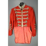 Western Costume Company 1966 red coat / jacket with "WCC 21" written in pen on inside collar.