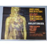 Goldfinger (1964) Original British Quad film poster printed by Stafford & Co Ltd Nottingham &