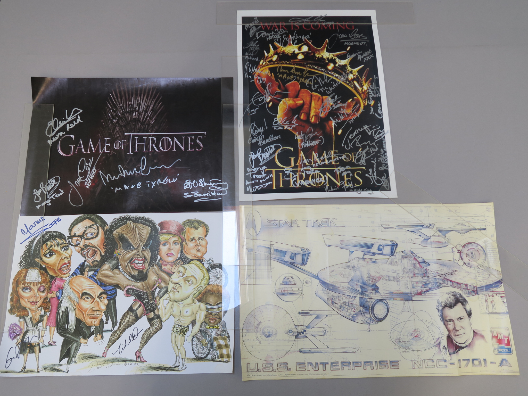Signed posters including Game of Thrones cast signed posters (2) with signatures from The Night