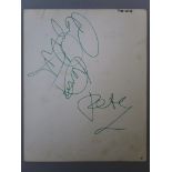 The Who original autographs from Pete Townshend, Keith Moon and Roger Daltrey.