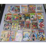 Box of vintage and modern US & UK Marvel & DC comics including UK Title "Terrific" Nos 1 thru 5 (no