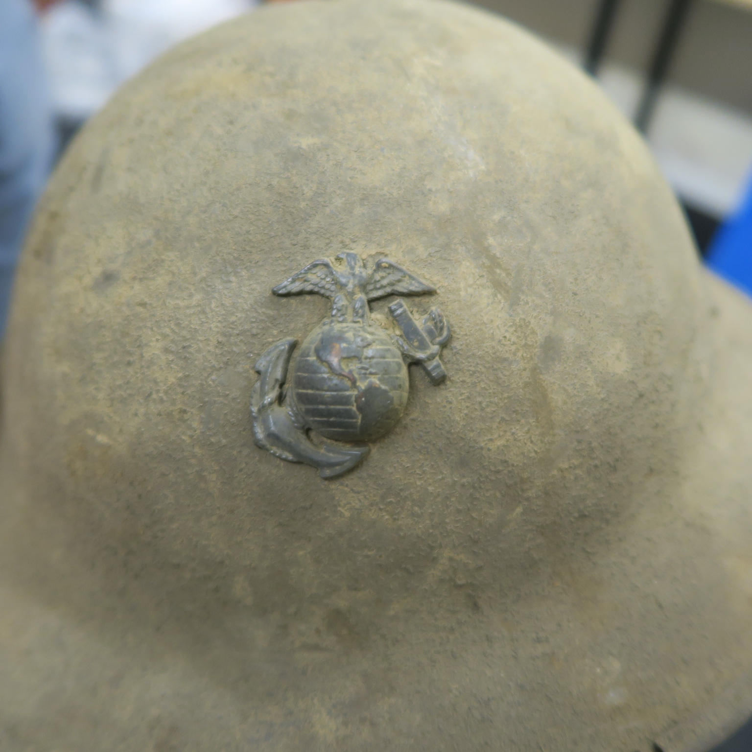 A collection of metal helmets with five being of a military style, - Image 7 of 7