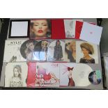 Kylie Minogue vinyl records including the Kiss me once limited edition box set number 3278 of 3500,