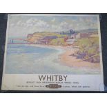 Whitby 1950 vintage travel poster British Railways with full colour art by Gyrth Russell printed in