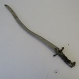 Metal "Scimitar" curved sword movie prop with eagle head carved on the pommel, measuring 34 inches,