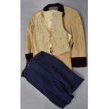 Darren McGavin Western Costume co beige coat with red velvet collar and button typed label with