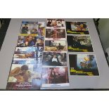 James Bond 007 cinema lobby cards including three US 11 x 14 inch "Diamonds Are Forever" card no 1,