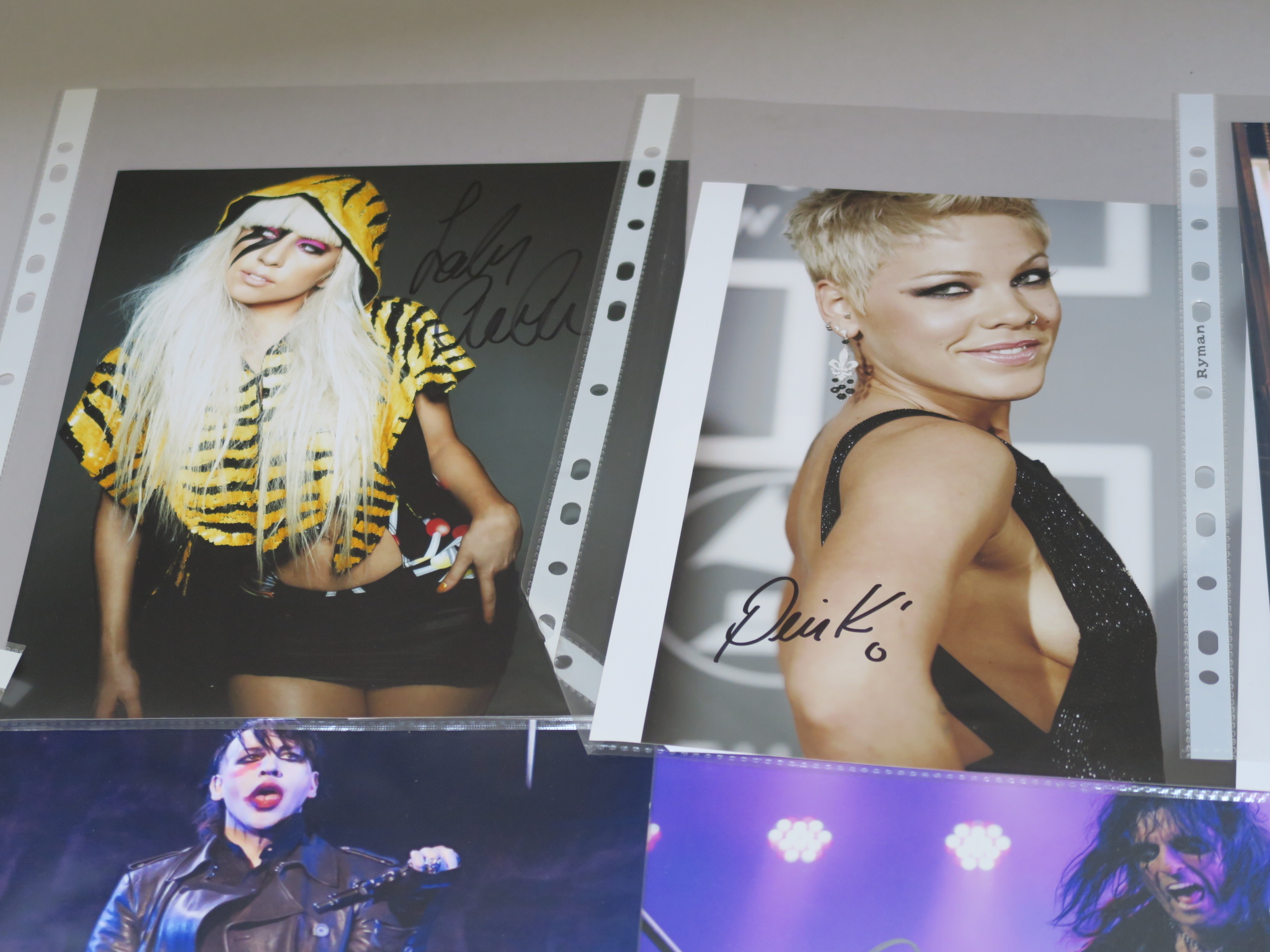 Signed photos of rock and pop stars including Marilyn Manson, Alice Cooper, ACDC (w/ COA), - Image 4 of 4