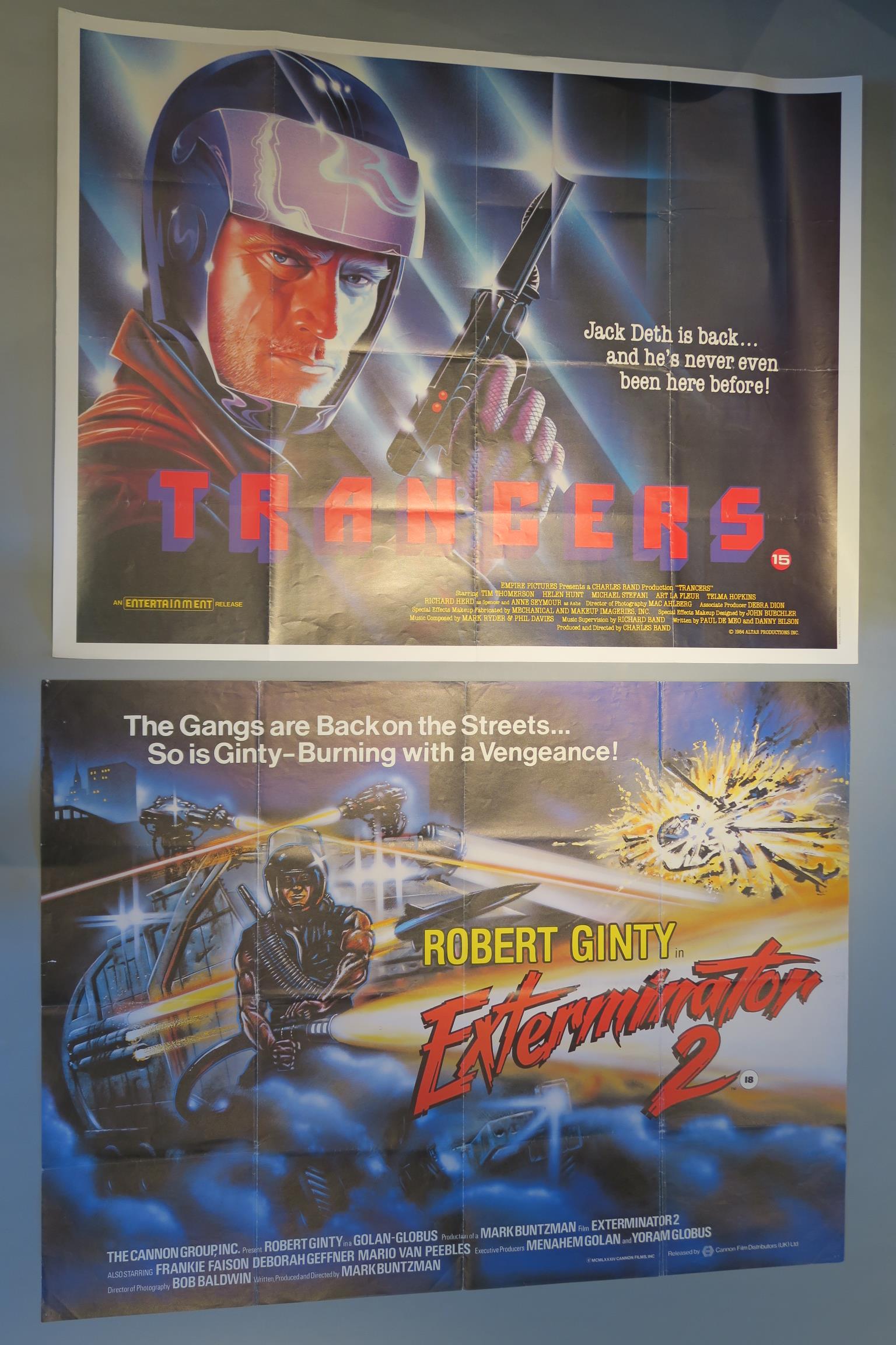 British Quads including Trancers (1984), Exterminator 2 (1984), Codename The Soldier (Klaus Kinski),