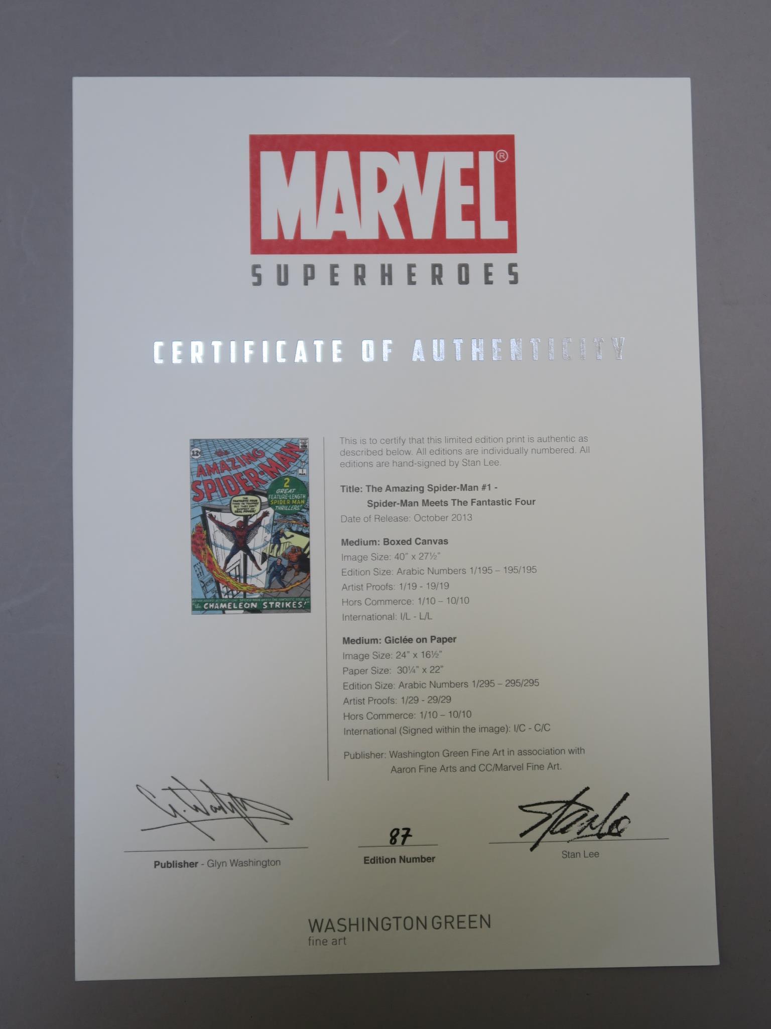 Stan Lee hand signed The Amazing Spider-man #1 Spider-man meets the Fantastic Four date of release - Image 4 of 4