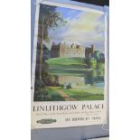 Linlithgow Palace British Railways travel poster printed in Great Britain by Stafford & Co ltd.