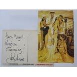 Roger Moore handwritten postcard to the son of the Production Accountant written on The Spy Who