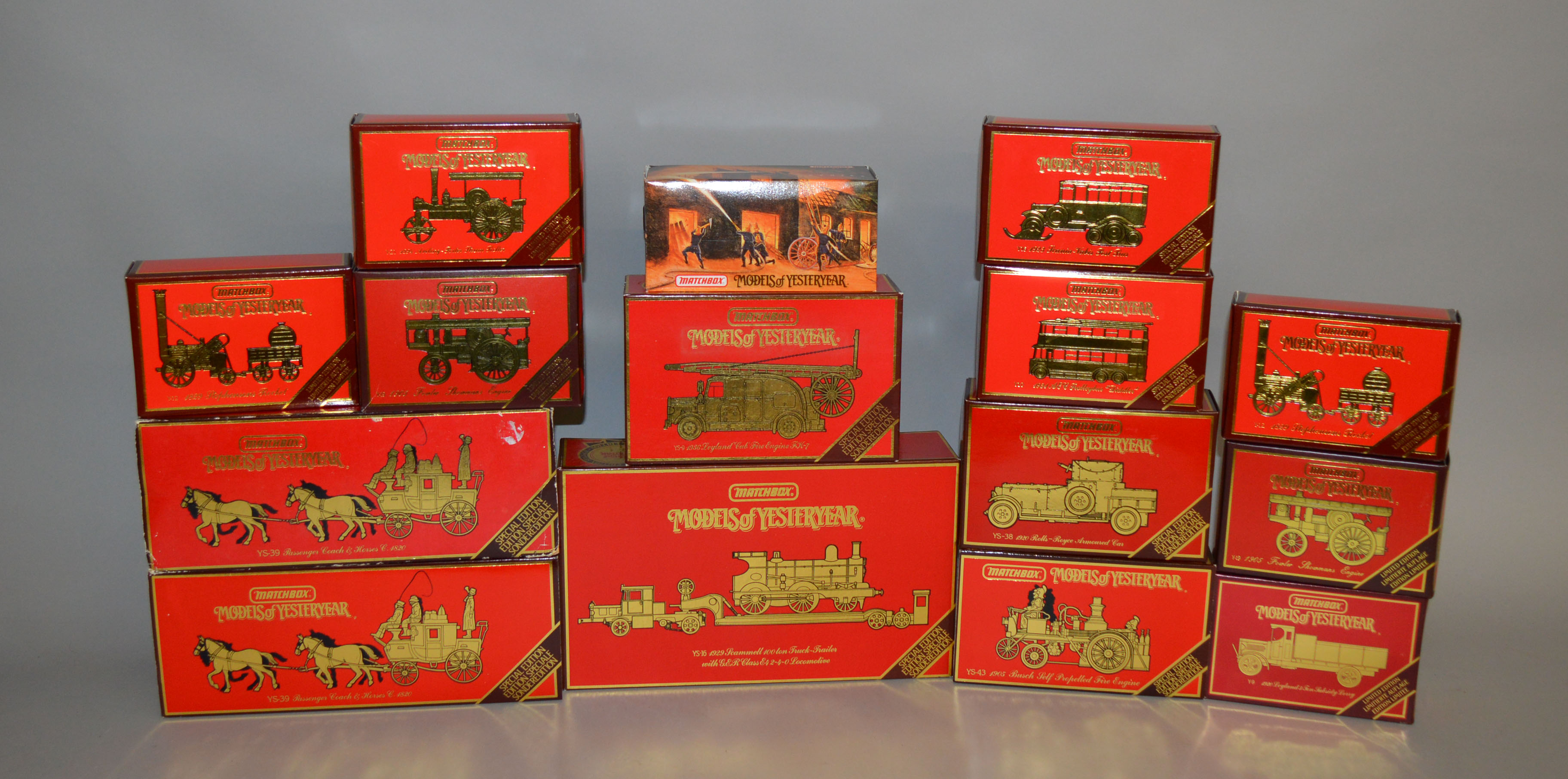 Fifteen boxed Matchbox 'Models of Yesteryear' diecast models including Y-9 Leyland Subsidy Lorry,