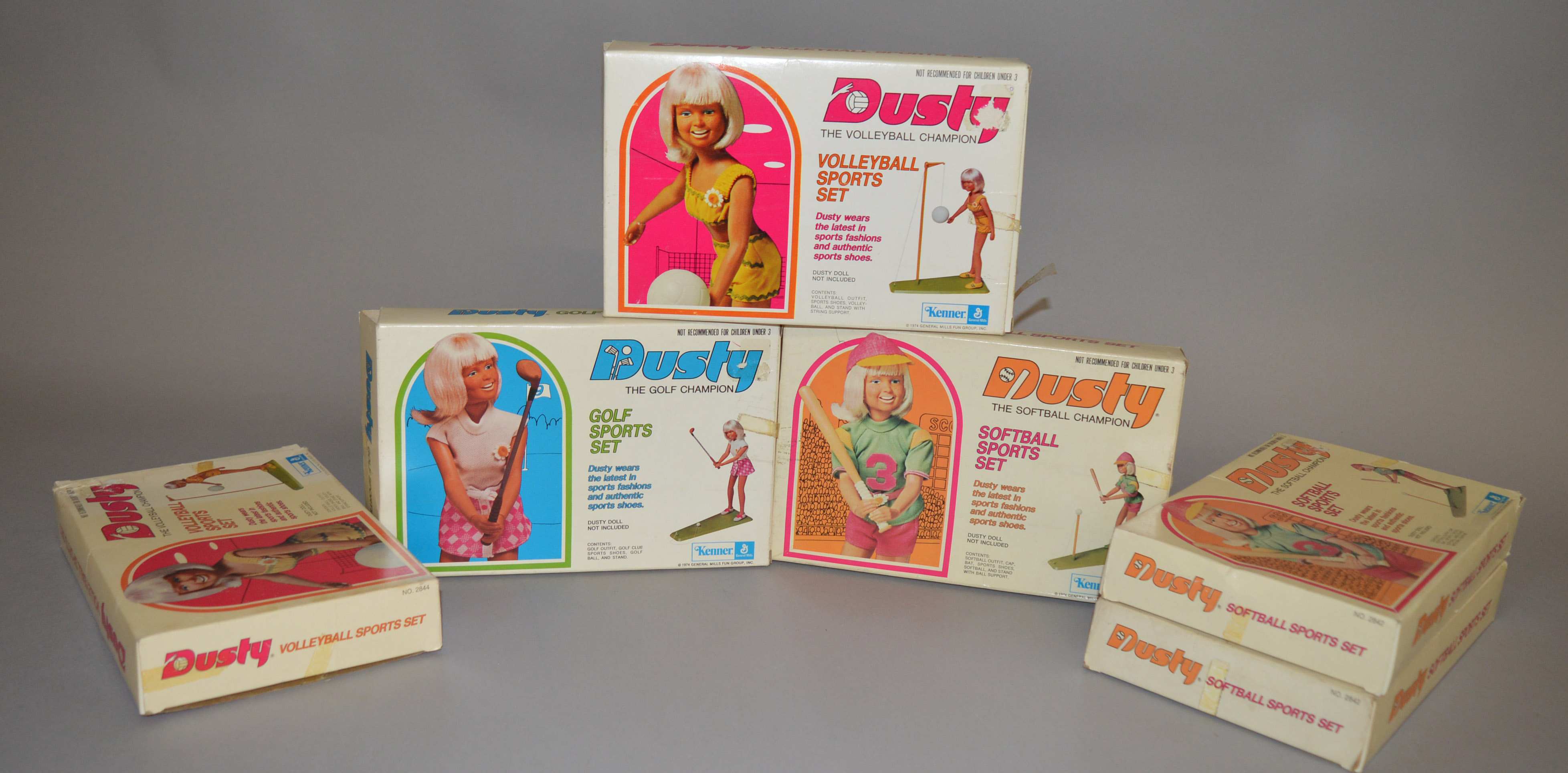 EX-SHOP STOCK: Six Kenner Dusty doll Sports Set including Softball Champion,