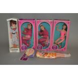 EX-SHOP STOCK: Three Uneeda Fashion Dollikin dolls together with a Quantas Flight Attendant and