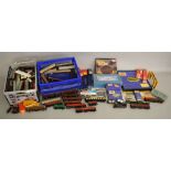 A mixed lot of railway, which includes; OO Gauge coaches, wagons,