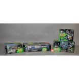 Four Hasbro Star Wars Power of the Jedi vehicles and playsets: B-wing Fighter; TIE Interceptor;